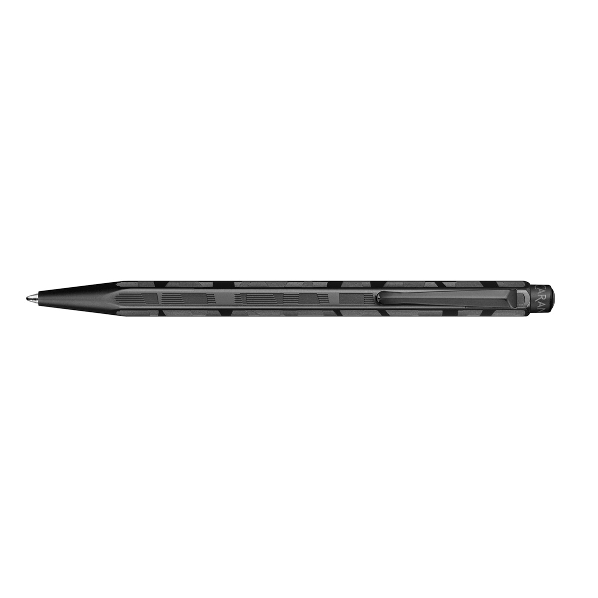 Conjunto de Caneta Ecridor Black Code Caran d'Ache e Estojo em Pele Preta Preto-4