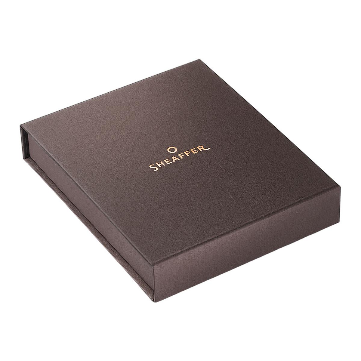 Juego para regalo de bolígrafo Coffee Edition marrón mate con detalles en marrón y tarjetero Marrón-13