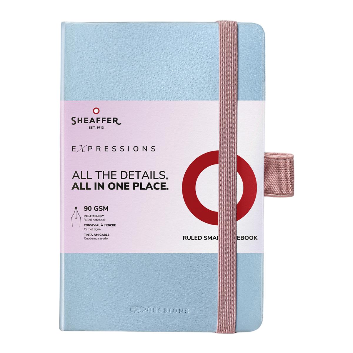Juego para regalo de bolígrafo nácar degradado con detalles cromados y cuaderno pequeño azul pastel de la colección Expressions · 100 de Sheaffer Nácar-4