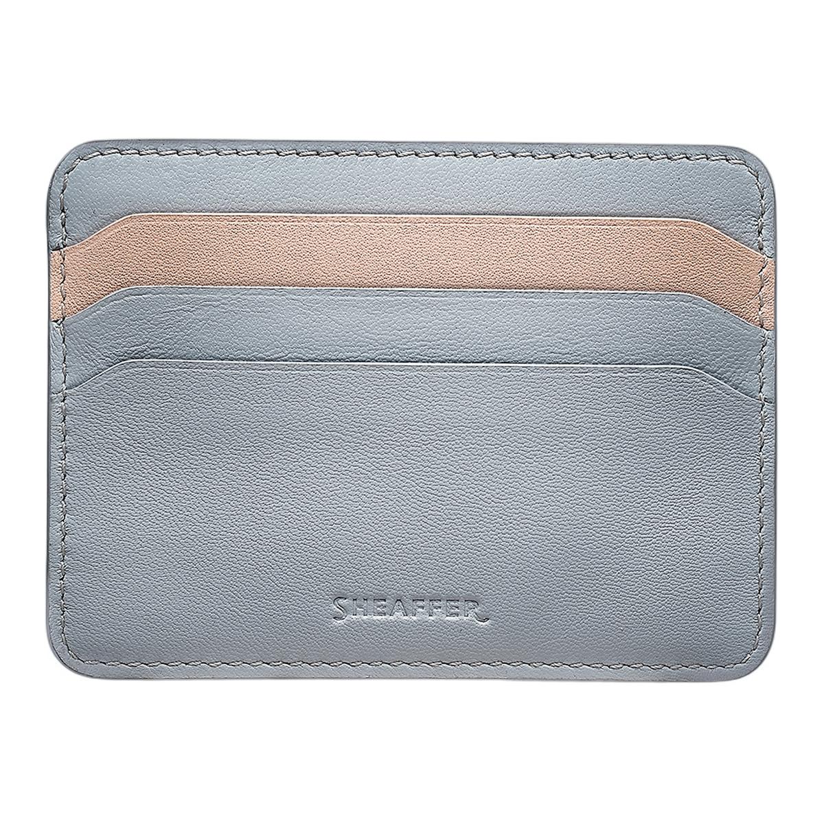 Juego para regalo de bolígrafo nácar degradado con detalles cromados y tarjetero de piel azul pastel de la colección Expressions · 100 de Sheaffer Nácar-8
