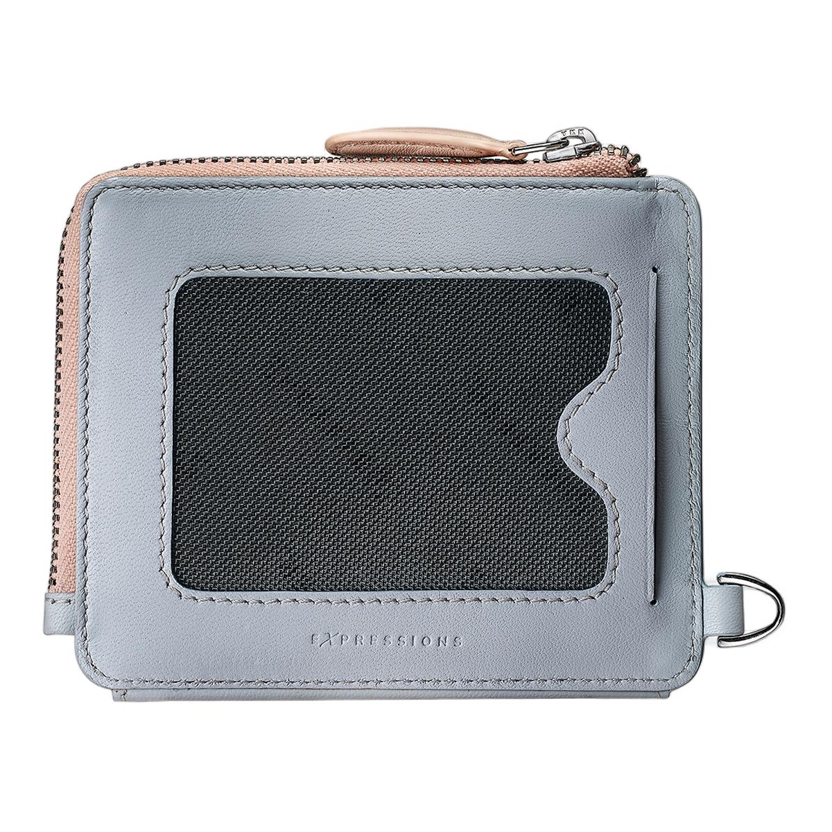 Juego para regalo de bolígrafo nácar degradado con detalles cromados y Cartera de piel Nácar-6