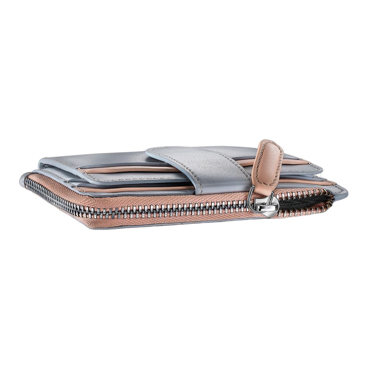 Juego para regalo de bolígrafo nácar degradado con detalles cromados y Cartera de piel Nácar-9
