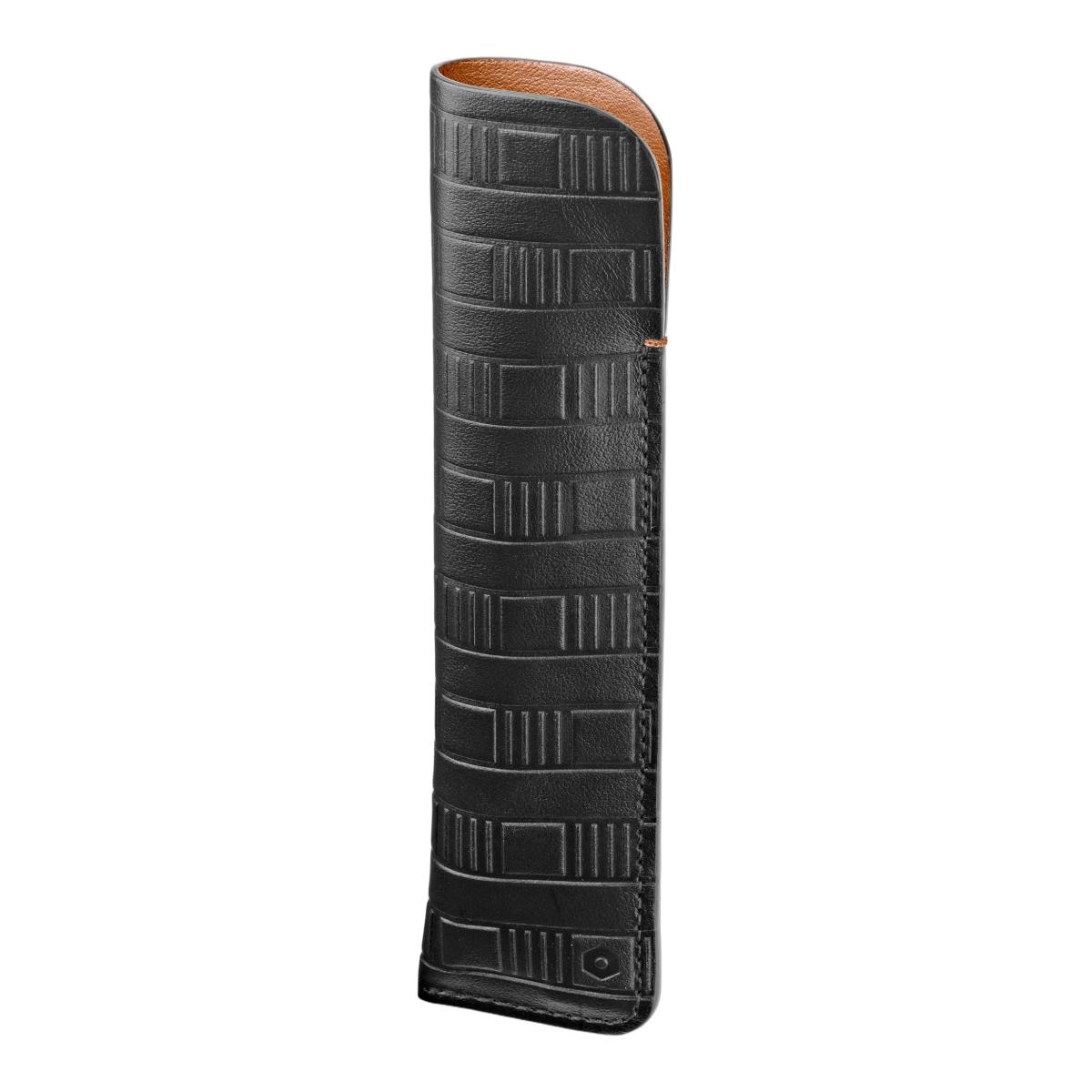 Conjunto de Caneta Ecridor Damier Caran d'Ache com Capa em Pele Prata-2