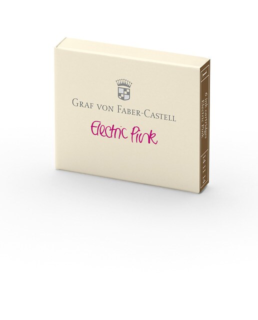 Caixa com 6 cartuchos de tinta Graf Von Faber Castell rosa eléctrico Rosa-1