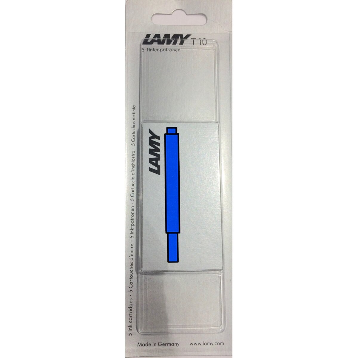 Blister com Caixa de 5 Cartuchos de Tinta T10 Lamy Azul Azul-2