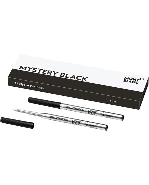 2 Recambios Para Bolígrafo (F), Mistery Black PF Montblanc Negro 1