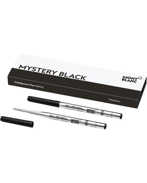 2 Recambios Para Bolígrafo (M), Mistery Black PF Montblanc Negro 1