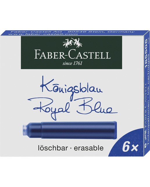 Estojo com 6 cartuchos Faber-Castell azul real Azul Real-2