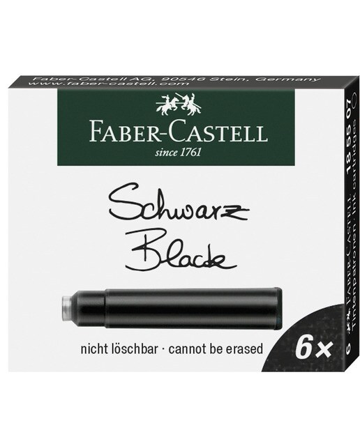 Estojo com 6 cartuchos de tinta preta Faber-Castell Preto-2