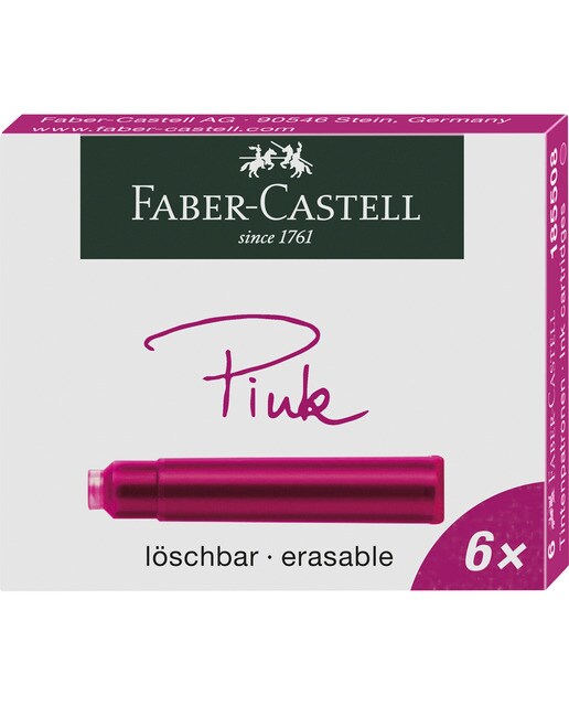 Imagem 0 de Estojo com 6 cartuchos de tinta rosa Faber-Castell