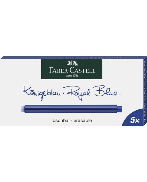 Imagem 0 de Estojo com 5 Cartuchos Extra-grosso de Tinta Faber-Castell - Azul