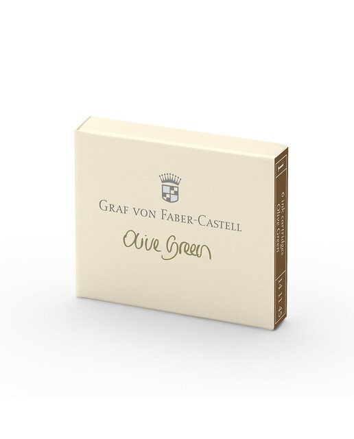 Imagem 0 de Estojo com 6 cartuchos de tinta verde-azeitona Graf von Faber-Castell