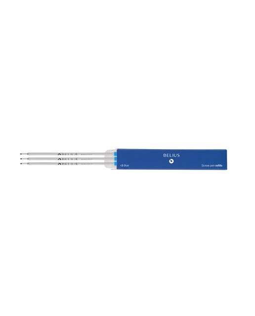 Recarga para esferográfica azuis Belius 1 mm caixa de 3 unidades Azul-2