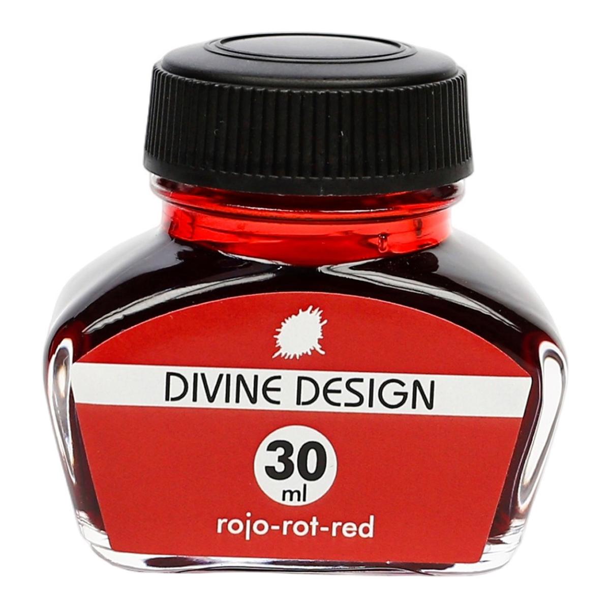Tintero 30 ml Divine Design rojo.