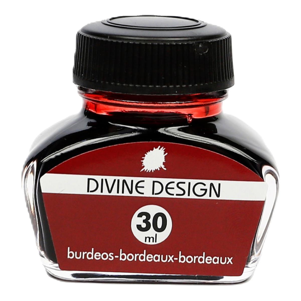 Tintero 30 ml Divine Design burdeos.
