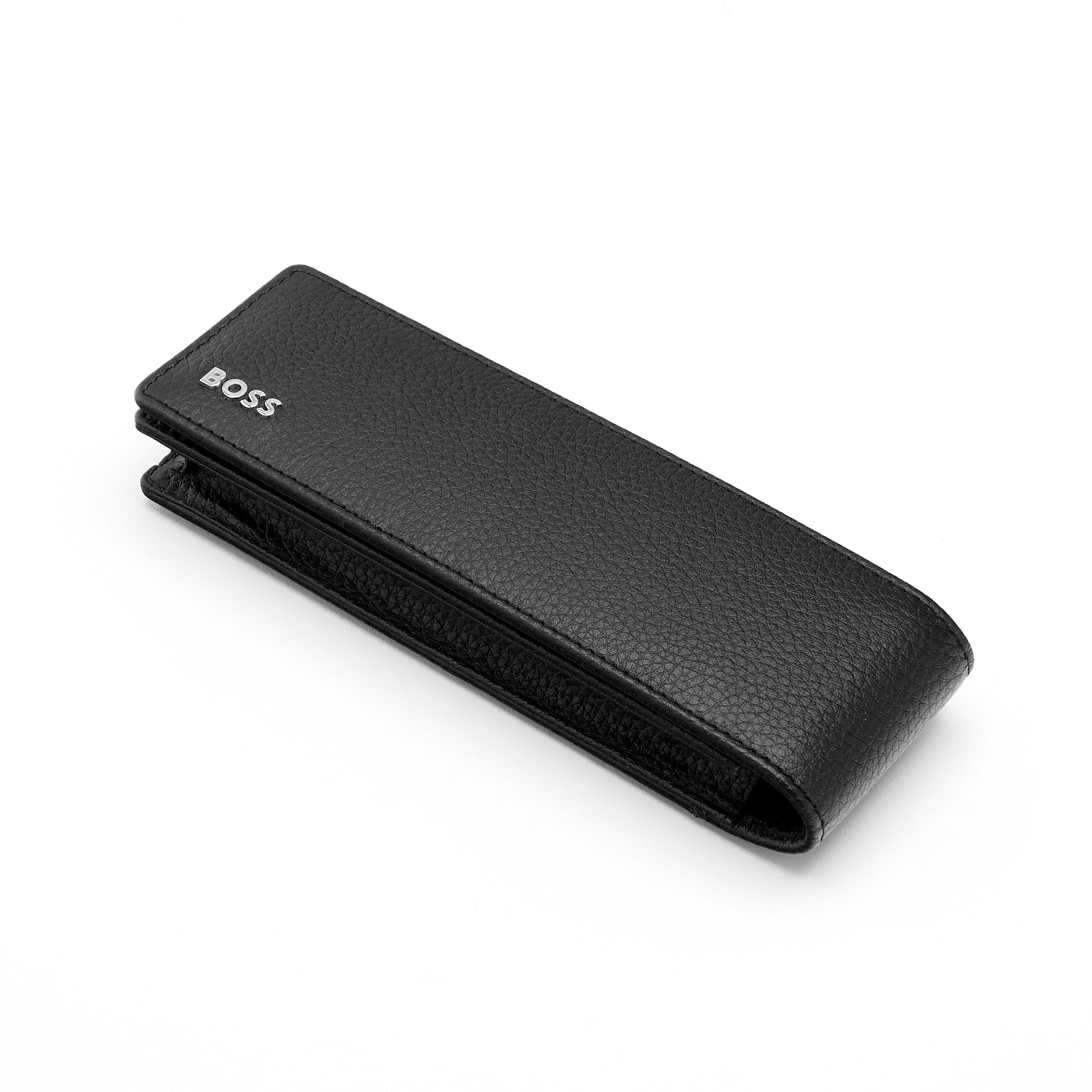 Capa de Escrita em Pele 2 Pza. Classic Grained Black Preto-5