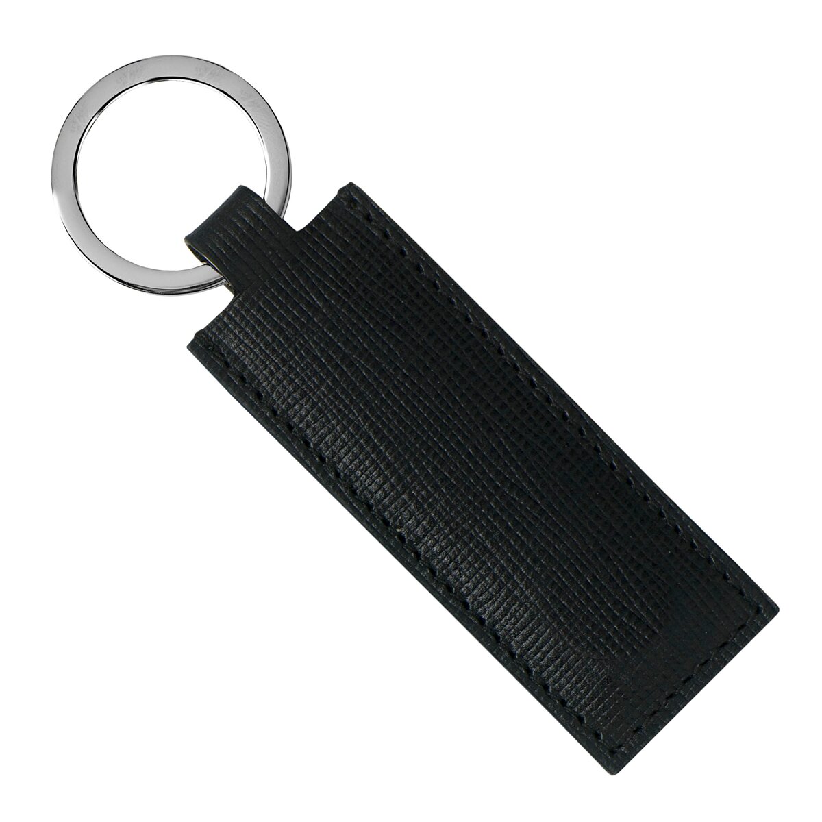 Porta-chaves Tradition em pele preto/cromado Preto / Crómio-2