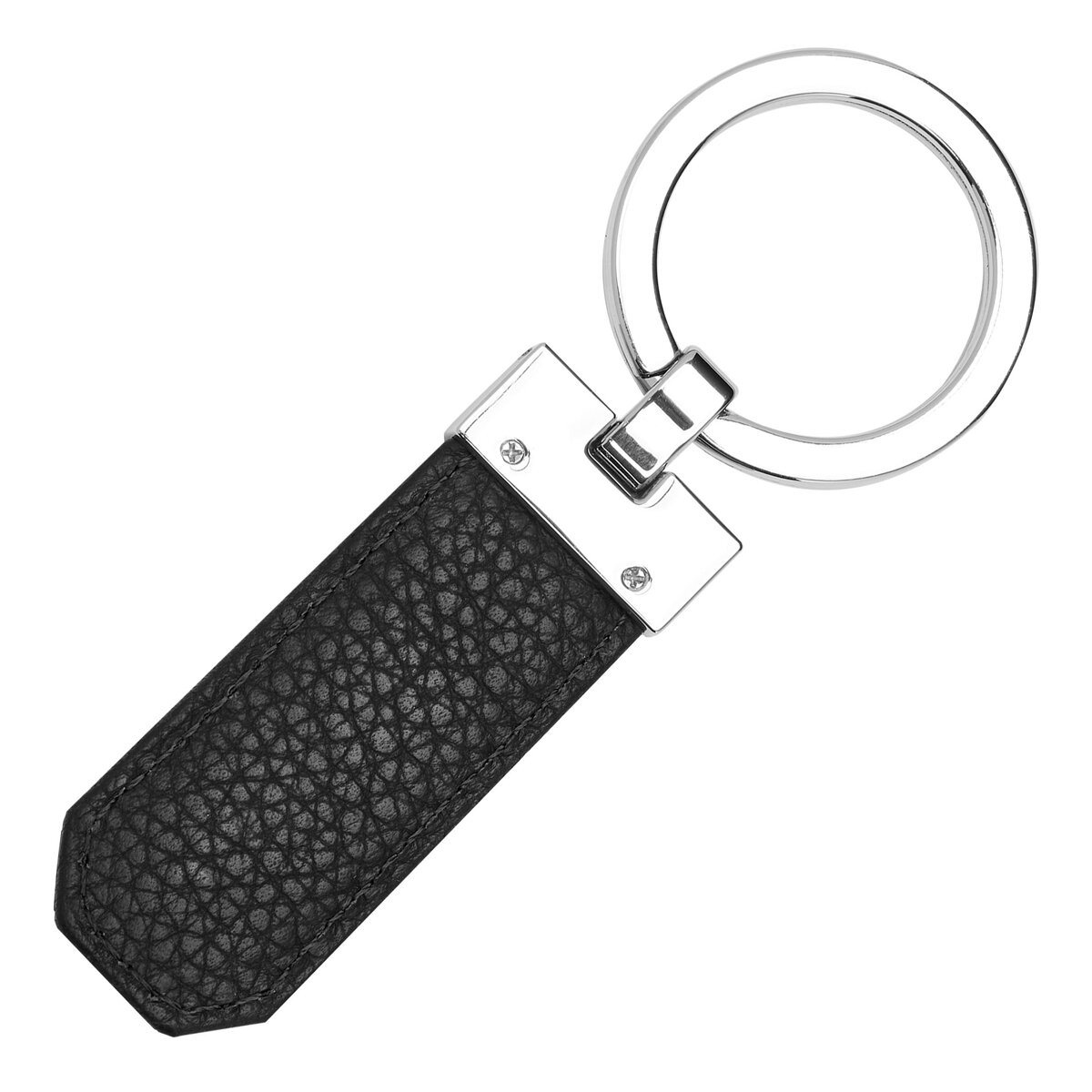 Porta-chaves pretas com granulação clássica Hugo Boss Preto / Crómio-2