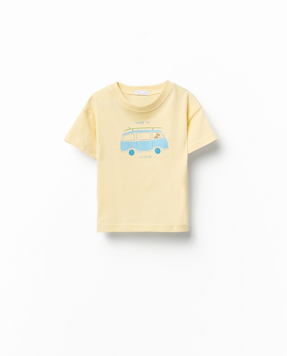 Conjunto com Estampado de Carrinha Amarelo-2