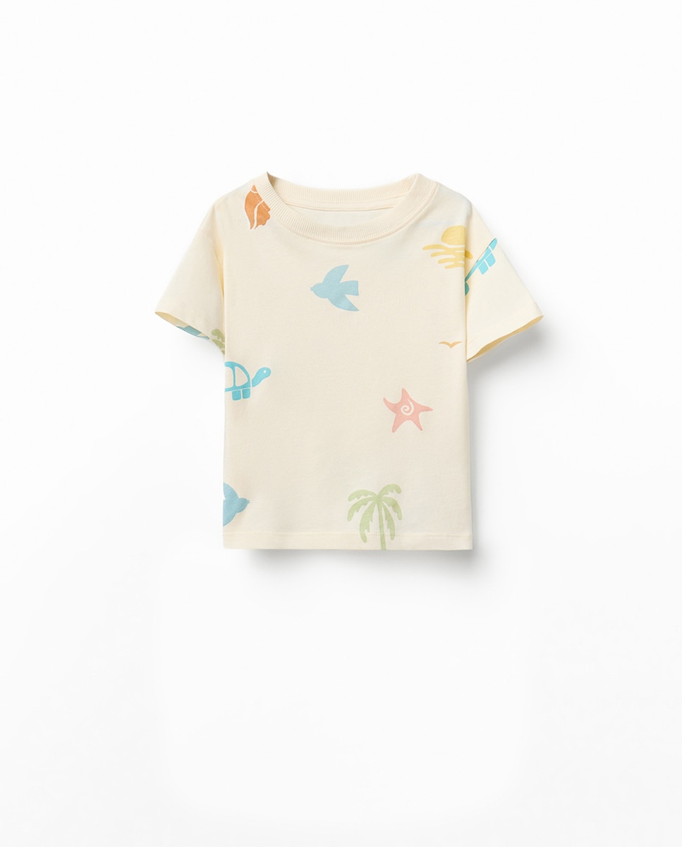 Conjunto com Estampado de Palmeiras Sfera Branco-2