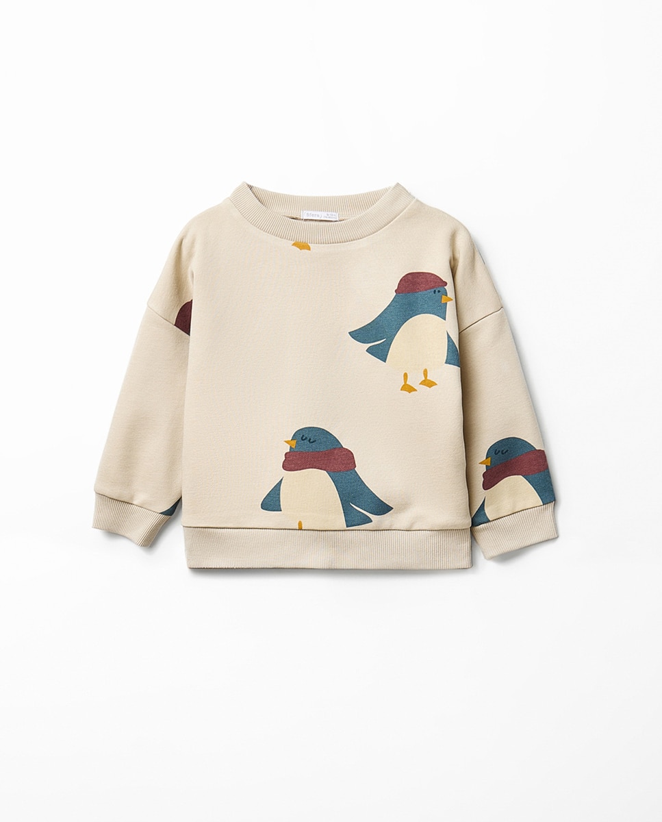 Conjunto estampado pingüino - Sfera - 820 Gris medio 820 Gris medio-2