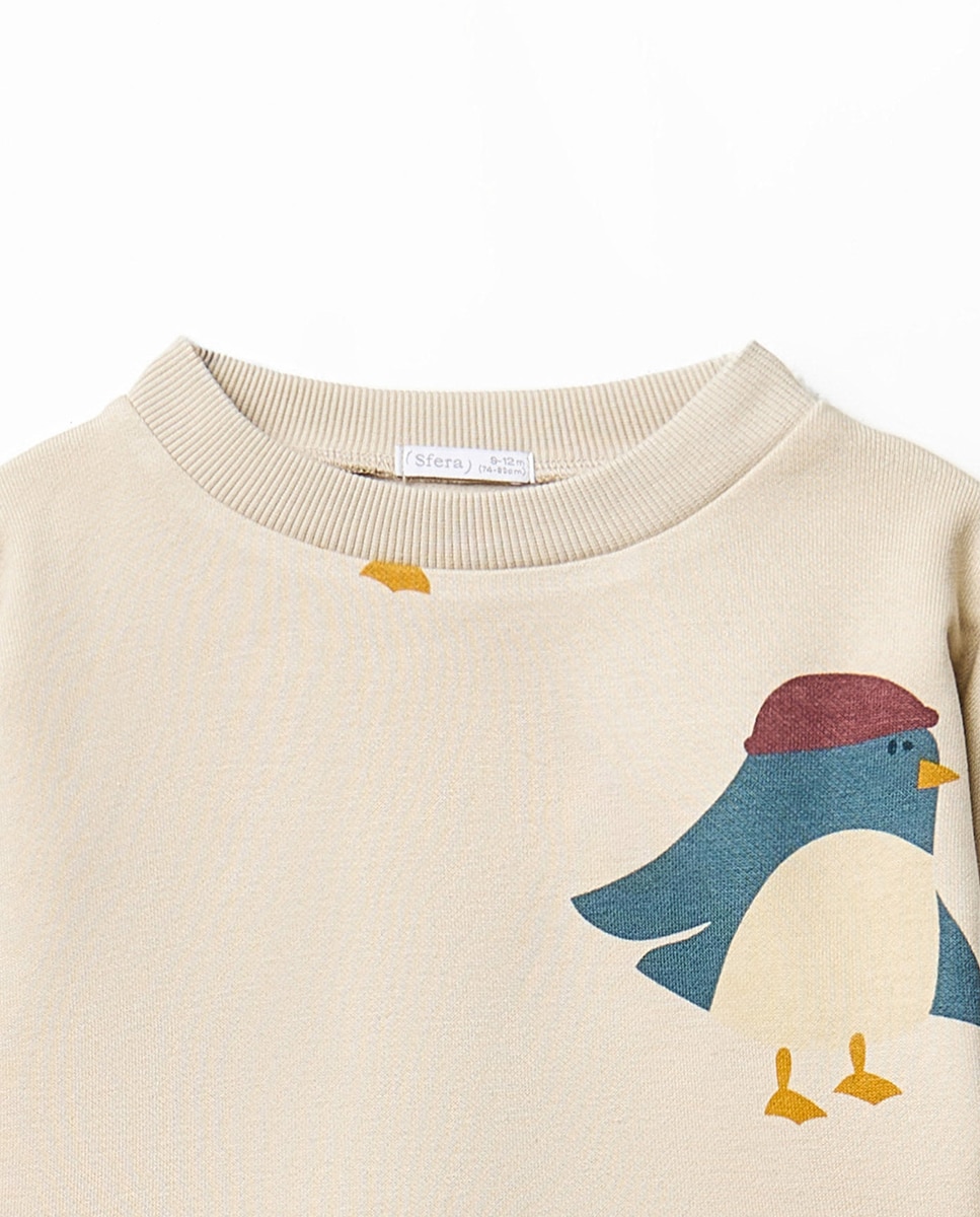 Conjunto estampado pingüino - Sfera - 820 Gris medio 820 Gris medio-3