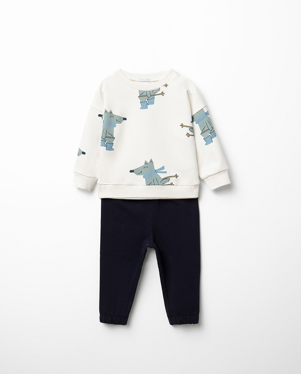 Conjunto estampado perro - Sfera - Azul marino Azul marino-1
