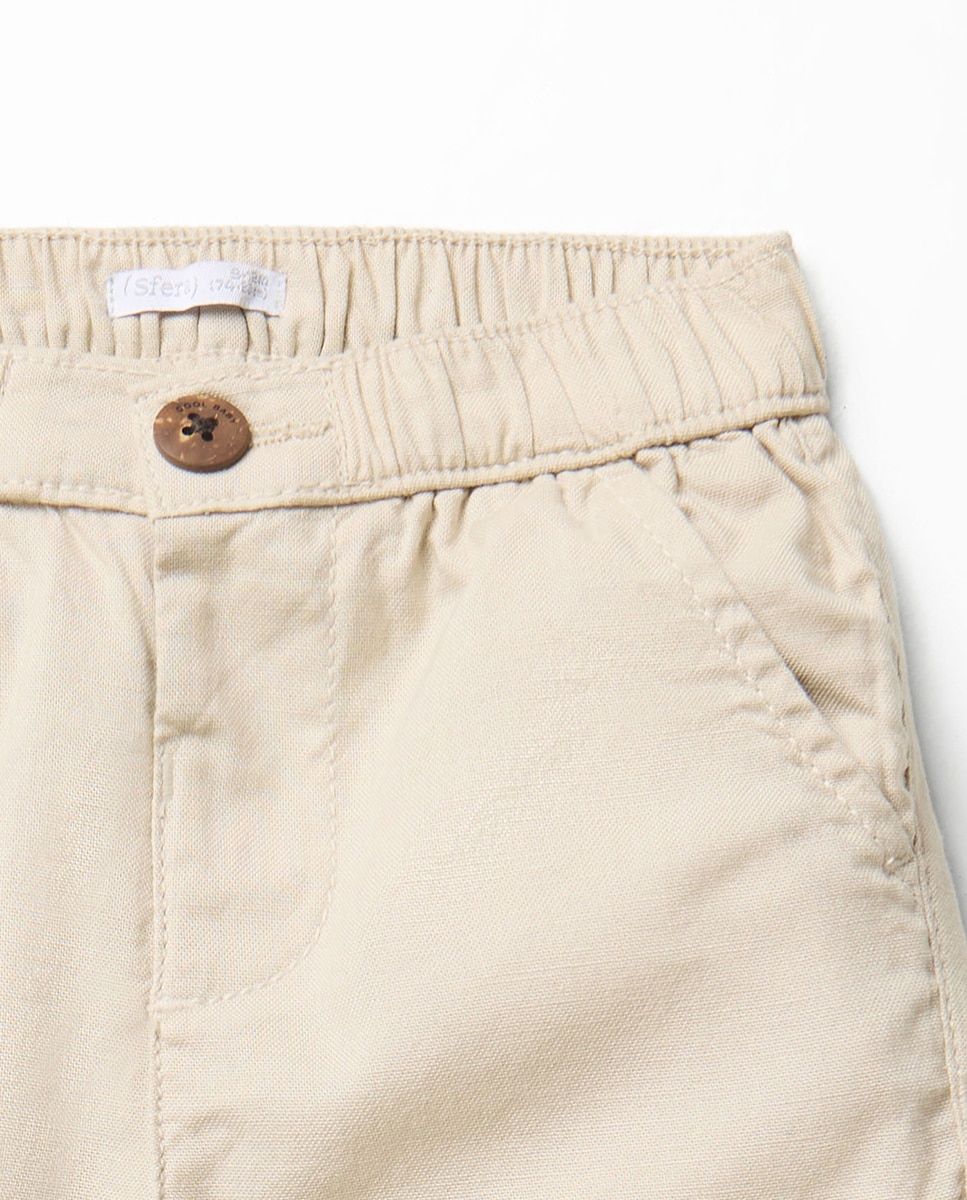 Bermudas Fluidas de Algodão Sfera Torrado-2