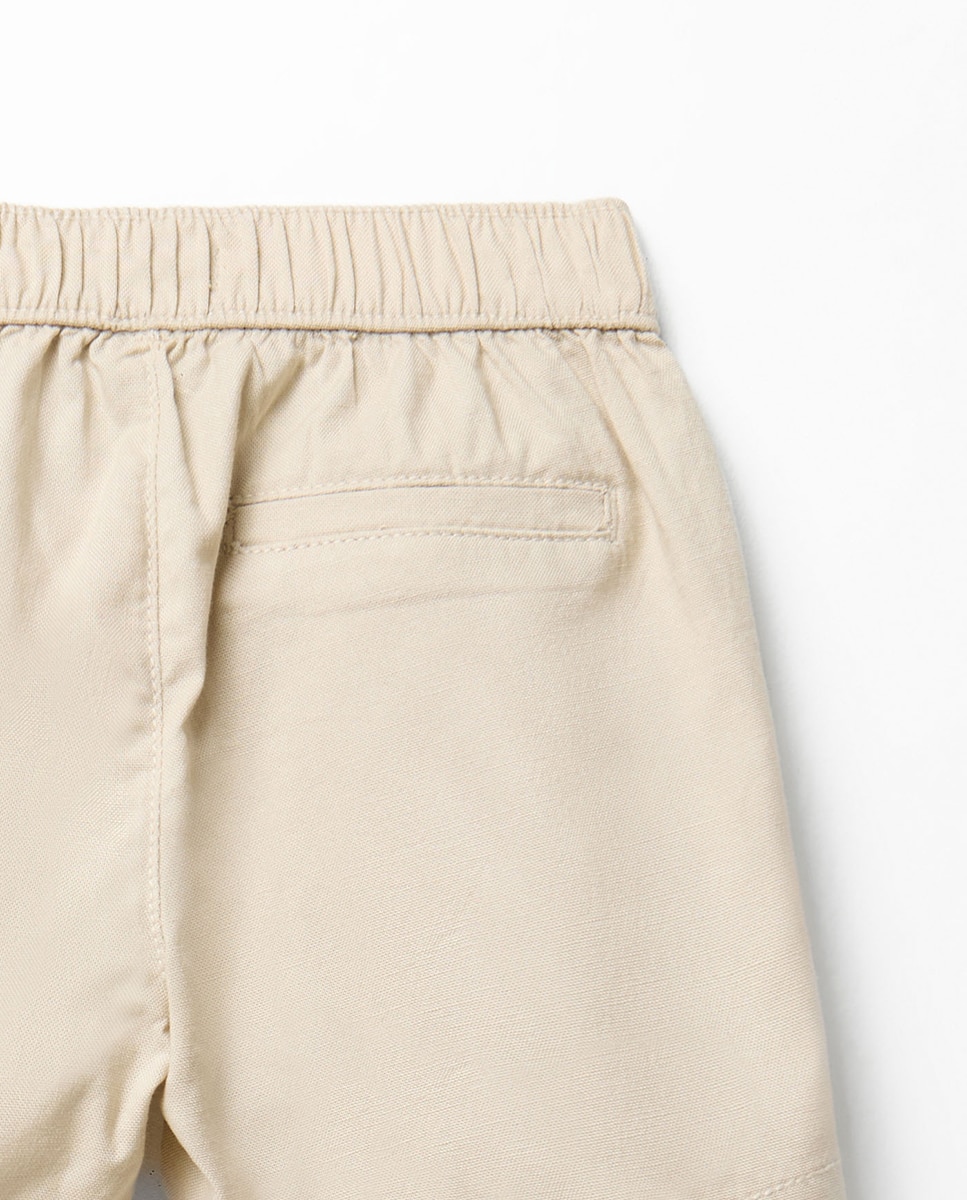 Bermudas Fluidas de Algodão Sfera Torrado-3