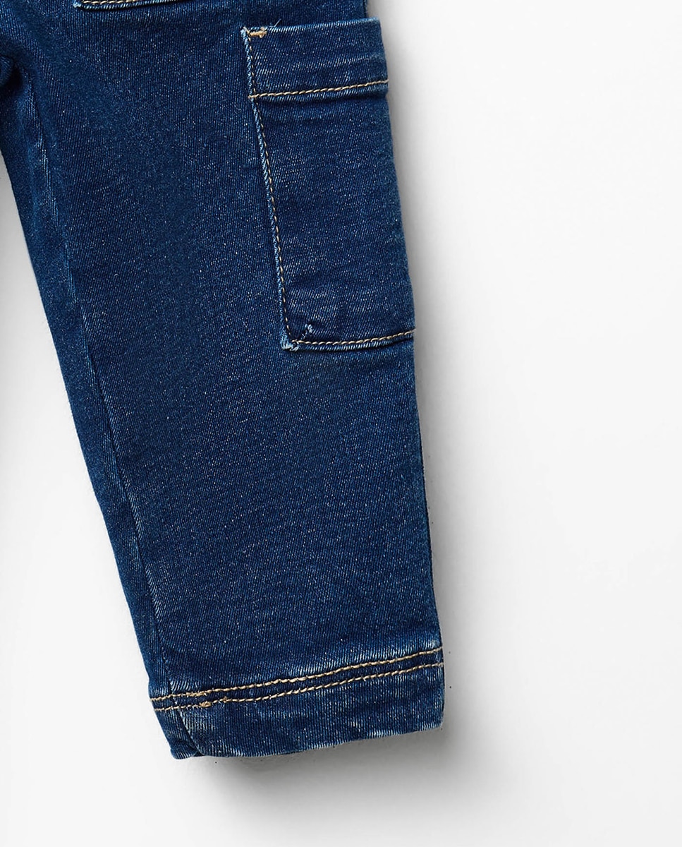 Jeans Cargo Warm Azul pálido-3