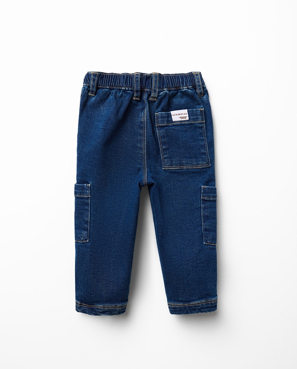 Jeans Cargo Warm Azul pálido-4