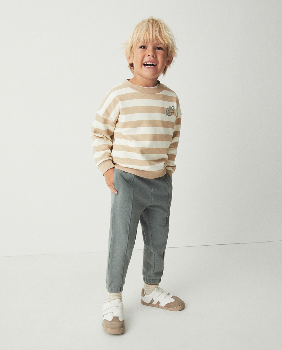 Pantalón jogger piqué liso bolsillos - Sfera - 520 Kaki 520 Kaki-1