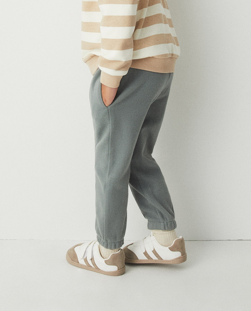 Pantalón jogger piqué liso bolsillos - Sfera - 520 Kaki 520 Kaki-3
