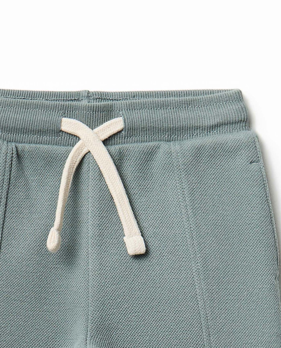 Joggers Piqué Lisas com Bolsos Sfera 520 Caqui-2