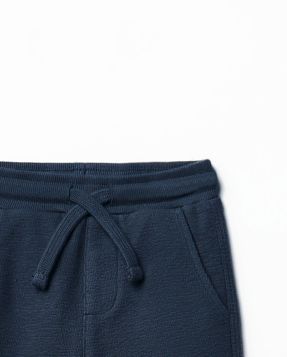 Joggers de Malha Rústica com Bolso Sfera Azul-marinho-2