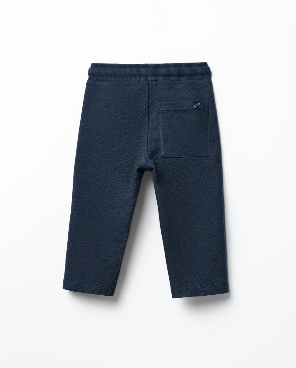 Joggers de Malha Rústica com Bolso Sfera Azul-marinho-3