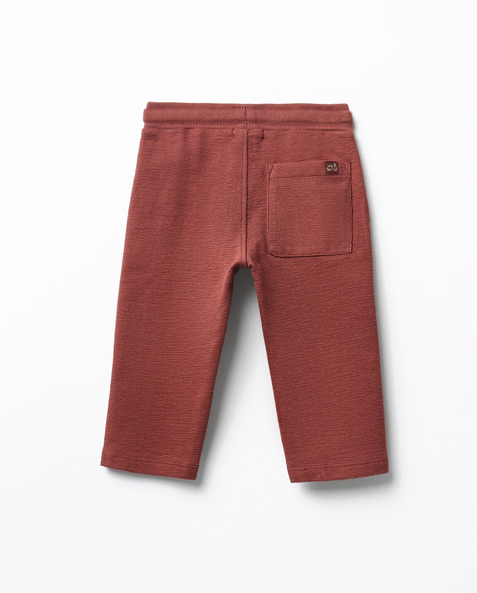 Joggers de Malha Rústica com Bolso Sfera 770 Terracota-3