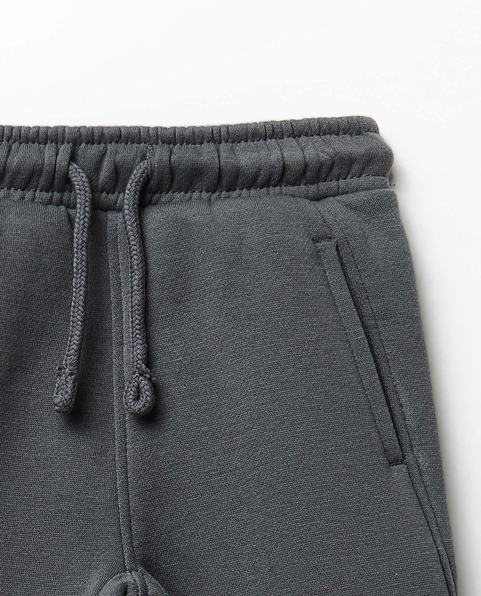 Joggers de Felpa com Cortes e Bolsos 820 Cinzento Médio-2