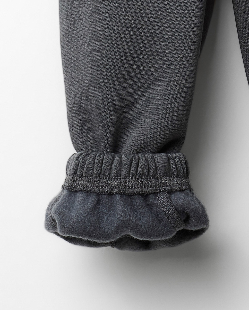Joggers de Felpa com Cortes e Bolsos 820 Cinzento Médio-3