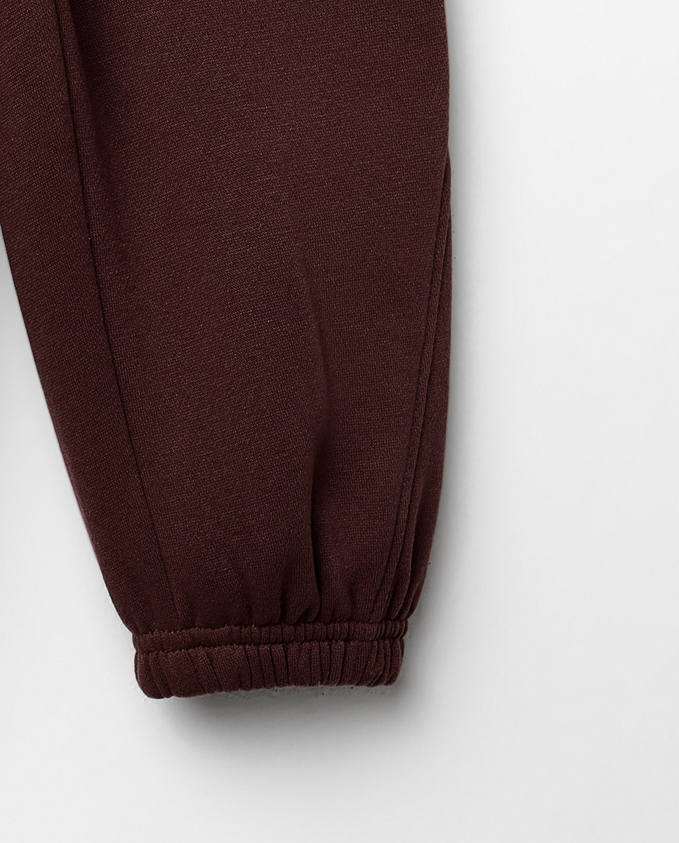 Joggers de Felpa com Cortes e Bolsos Bordeaux-3