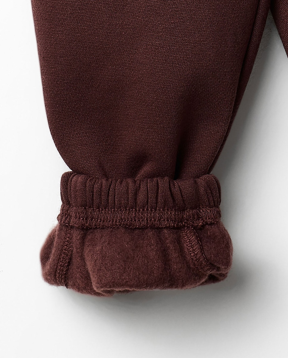 Joggers de Felpa com Cortes e Bolsos Bordeaux-4