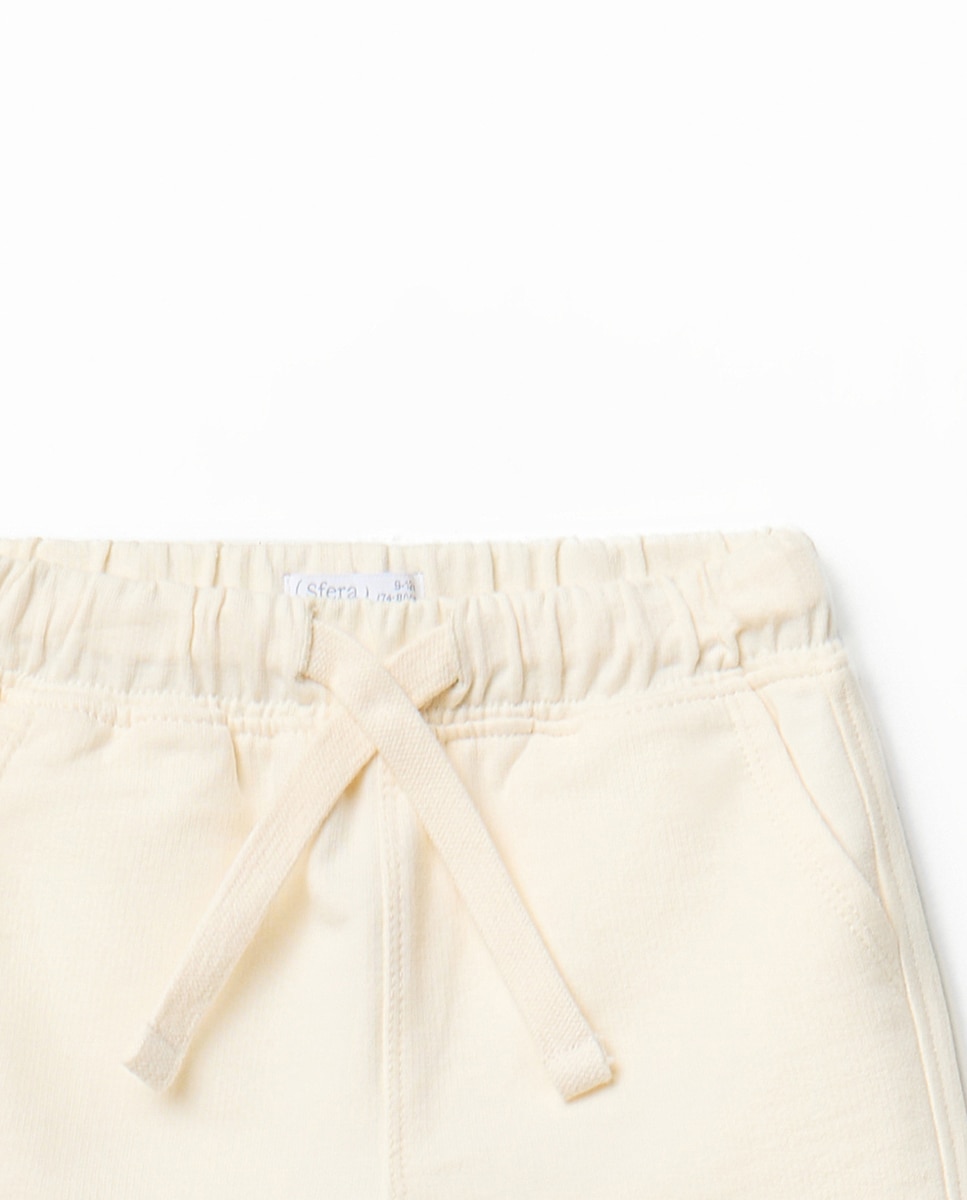 Bermudas de Algodão Terry Branco-2