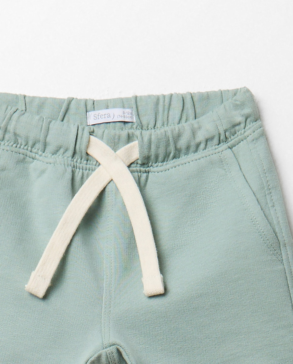 Bermudas de Algodão Terry Verde-2