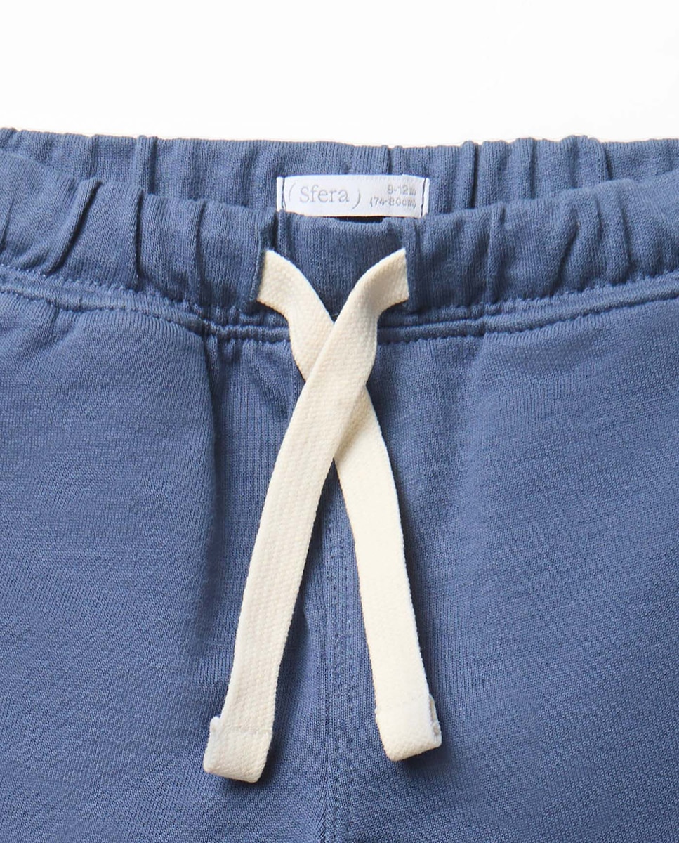 Bermudas de Algodão Terry Marinho-2