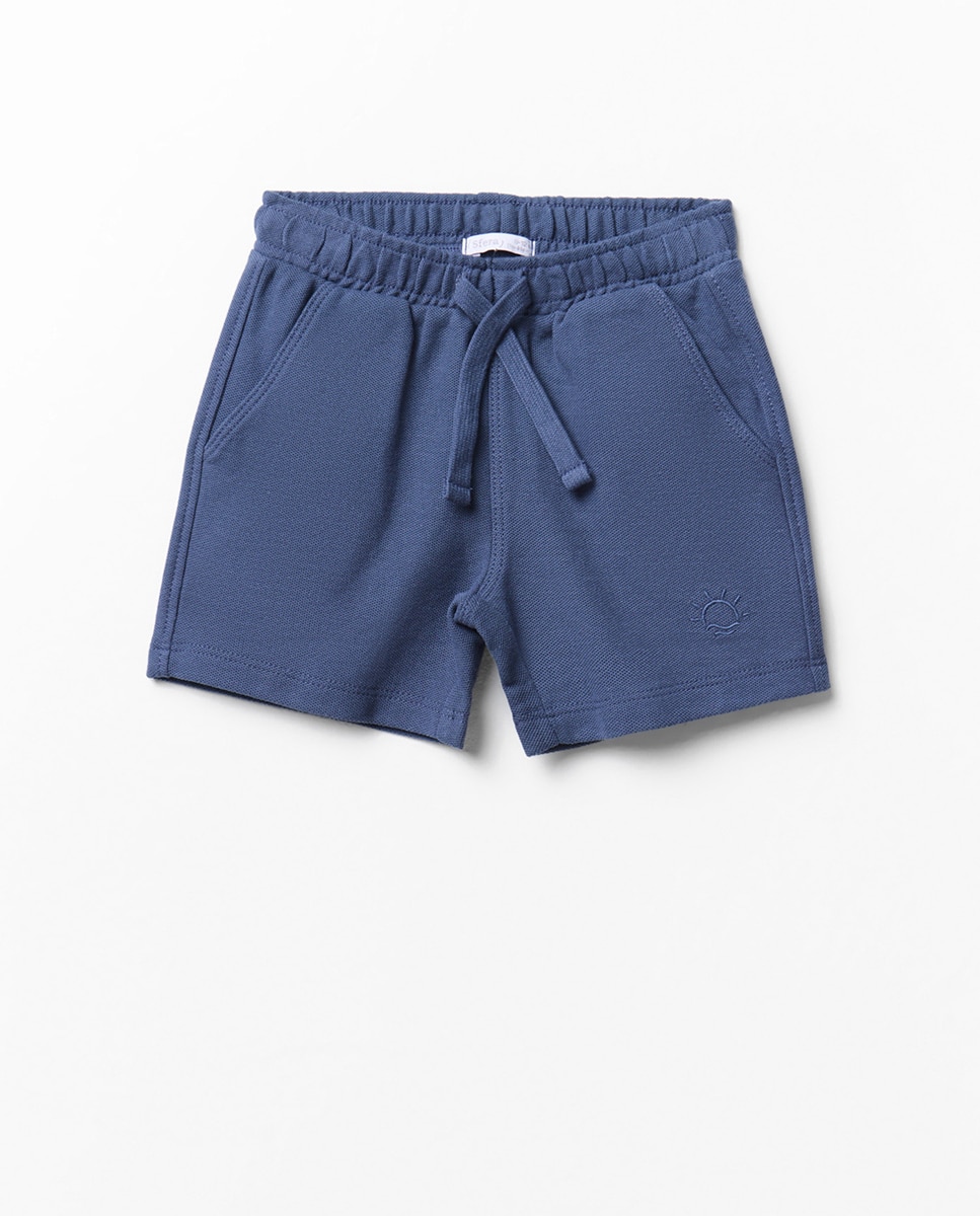 Bermudas de Algodão Piqué Sfera Marinho-1