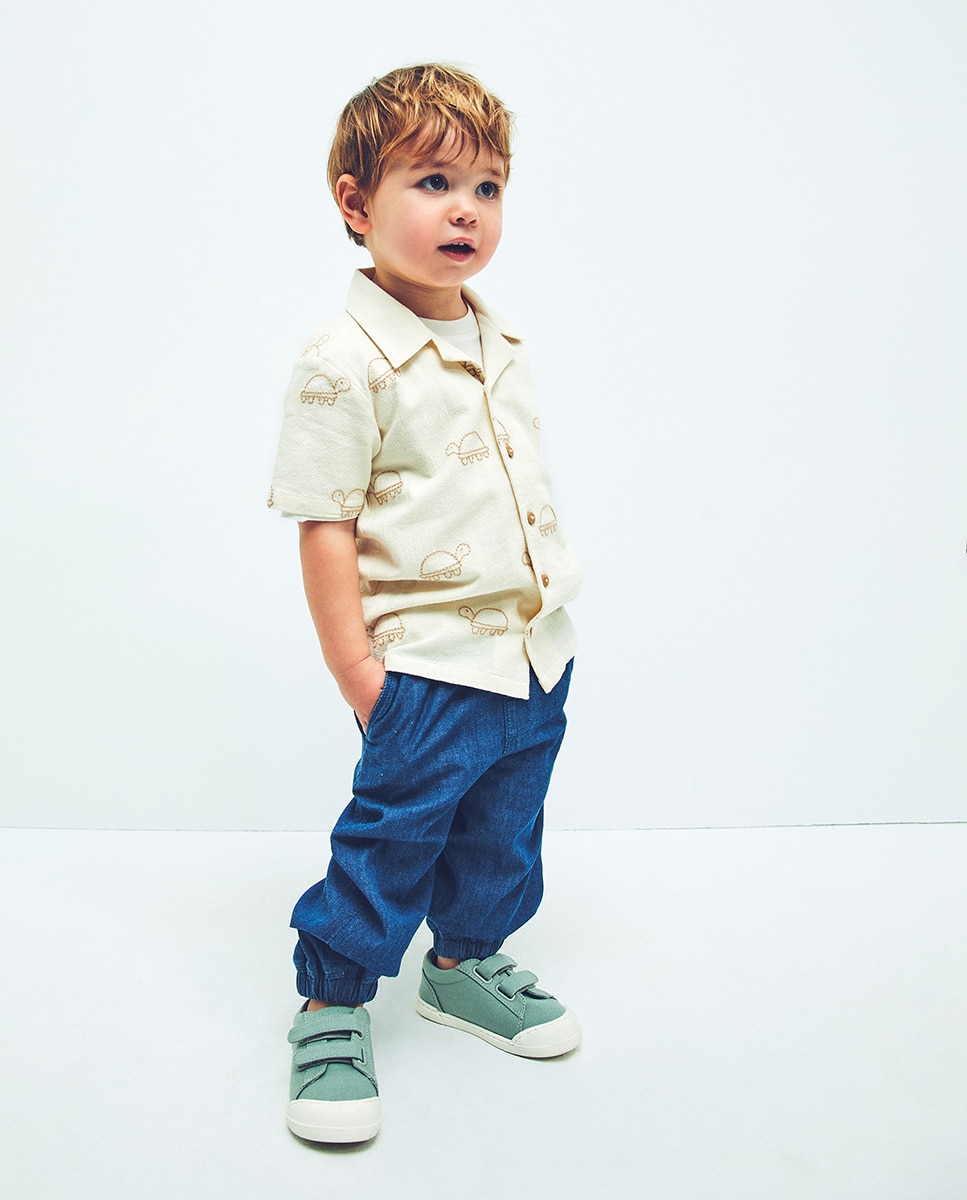 Camisa bordada Sfera Branco-marfim-2