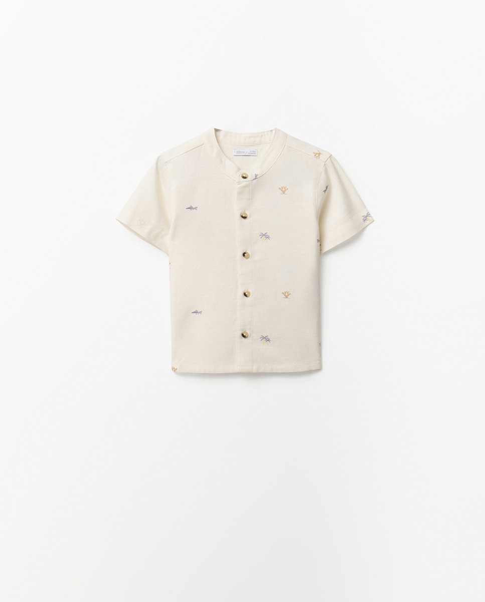 Camisa estampada Branco-marfim-4