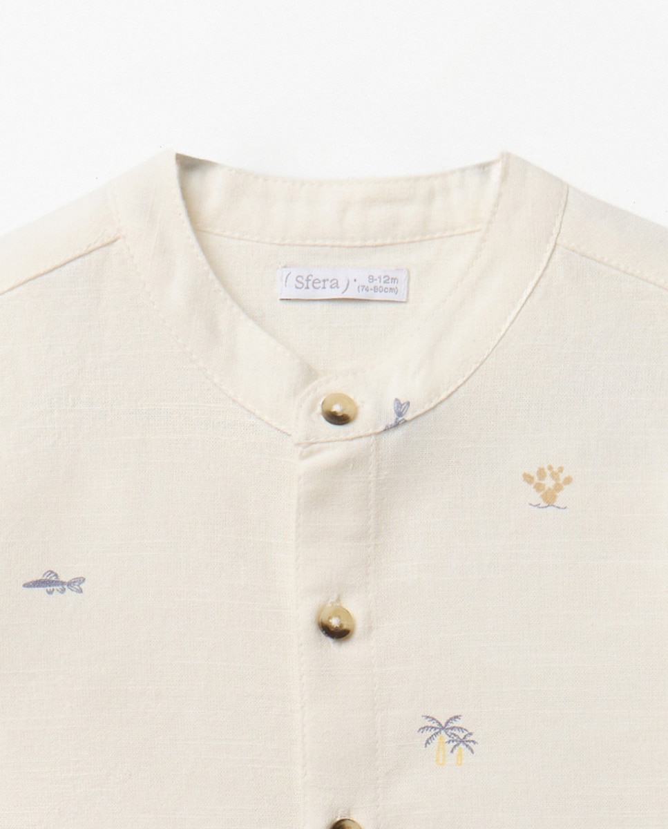 Camisa estampada Branco-marfim-6