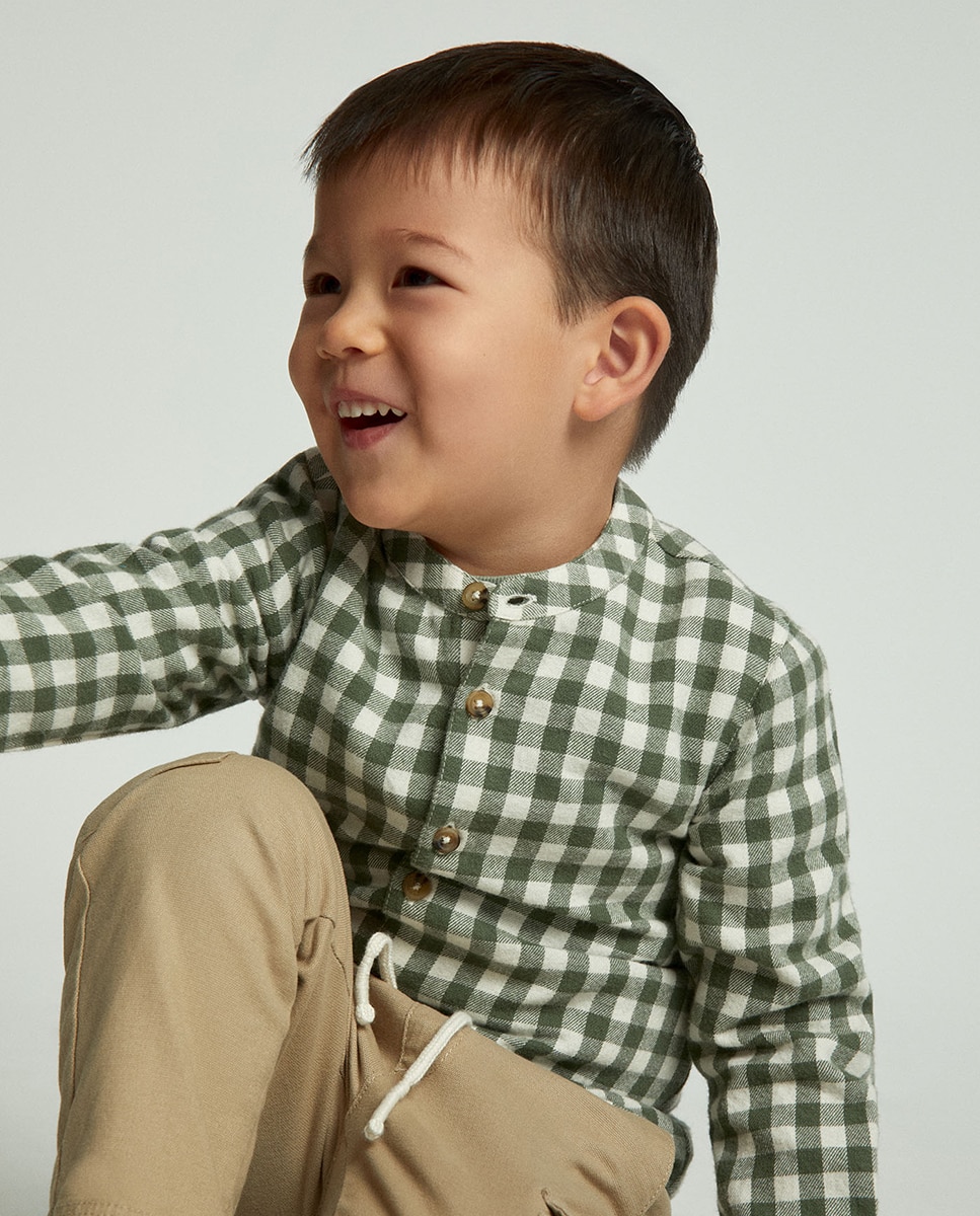 Camisa franela cuadro - Sfera - 520 Kaki 520 Kaki-1