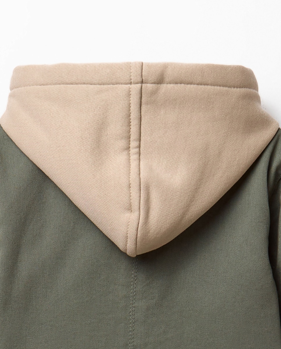 Sobrecamisa twill liso capuch - Sfera - 520 Kaki 520 Kaki-11